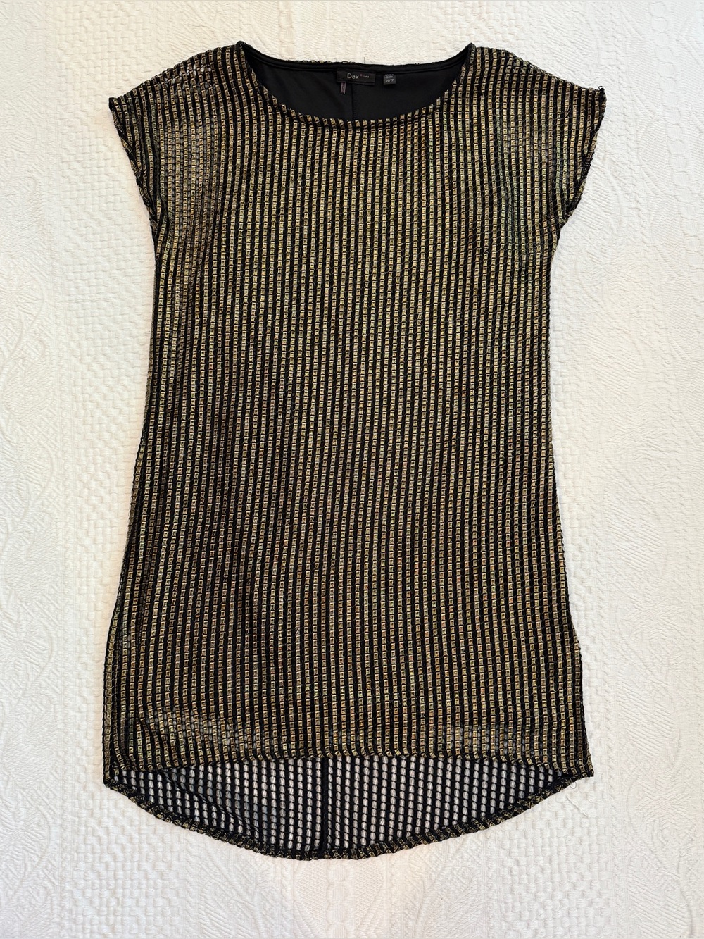 Dex Black And Gold Cap Sleeve High Low Dress Women’s Size XS